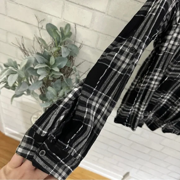 LANE BRYANT Black & White Plaid Flannel Shirt - Picture 6 of 10